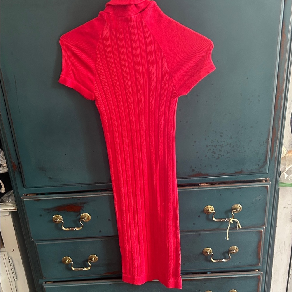 Free People Vibrant Red Midi Dress